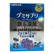 UHA Gummy Supple железо и фолиевая кислота, на 10 дней