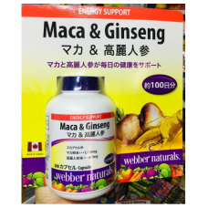 Экстракт Мака и женьшень для мужской силы Webber naturals, 100 дней